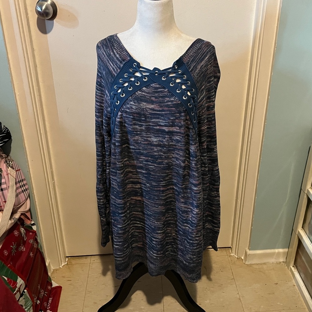 LOVE & LEGEND KNIT LACE FRONT DETAIL LONG SLEEVE